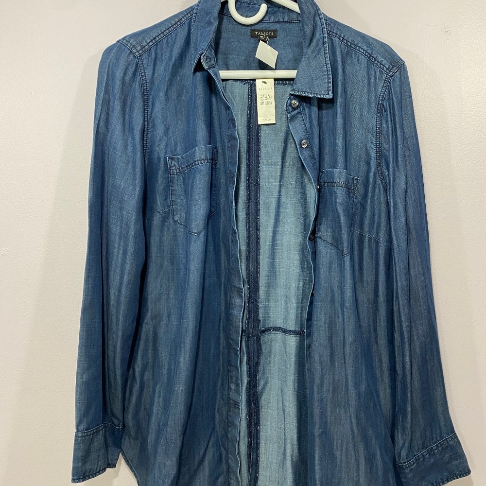 Talbots Jean cardigan NWT